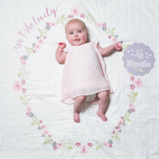 Lulujo Baby's First Year - swaddle & cards - Isn't she lovely van LuLu — afbeelding 5