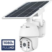 Outdoor Dome - Draadloze beveiligingscamera voor buiten op zonne-energie - incl. zonnepaneel - Solar Powered Smart Alarm PTZ Security Camera - Wit