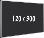 Prikbord kurk PRO - Aluminium frame - Eenvoudige montage - Punaises - Zwart - Prikborden - 120x300cm