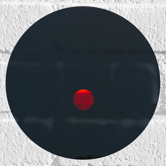 WallClassics - Muursticker Cirkel - Rode Bloedmaan in Heldere Nacht - 20x20 cm Foto op Muursticker