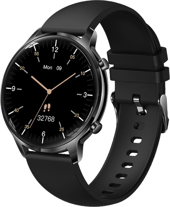 Darenci DARE Smartwatch Sense Pro - Smartwatch dames -Smartwatch heren -Activity Tracker- Touchscreen -Bluetooth bellen -Met extra bandje -Horloge -Stappenteller -Bloeddrukmeter -Verbrande calorieën -Zuurstofmeter -Spatwaterdicht -Zwart