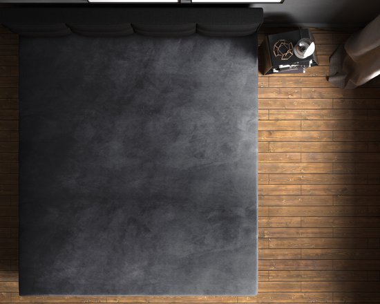 Sleeptime Hoeslaken Velvet - 160x200 - Super Zacht - Antraciet
