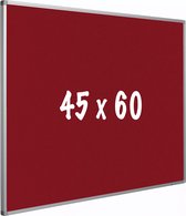 Prikbord kurk PRO - Aluminium frame - Eenvoudige montage - Punaises - Rood - Prikborden - 45x60cm