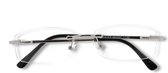 Noci Eyewear ECC001 Frank Leesbril +2.00 - Zilverkleurig metaal frame - montuurloos