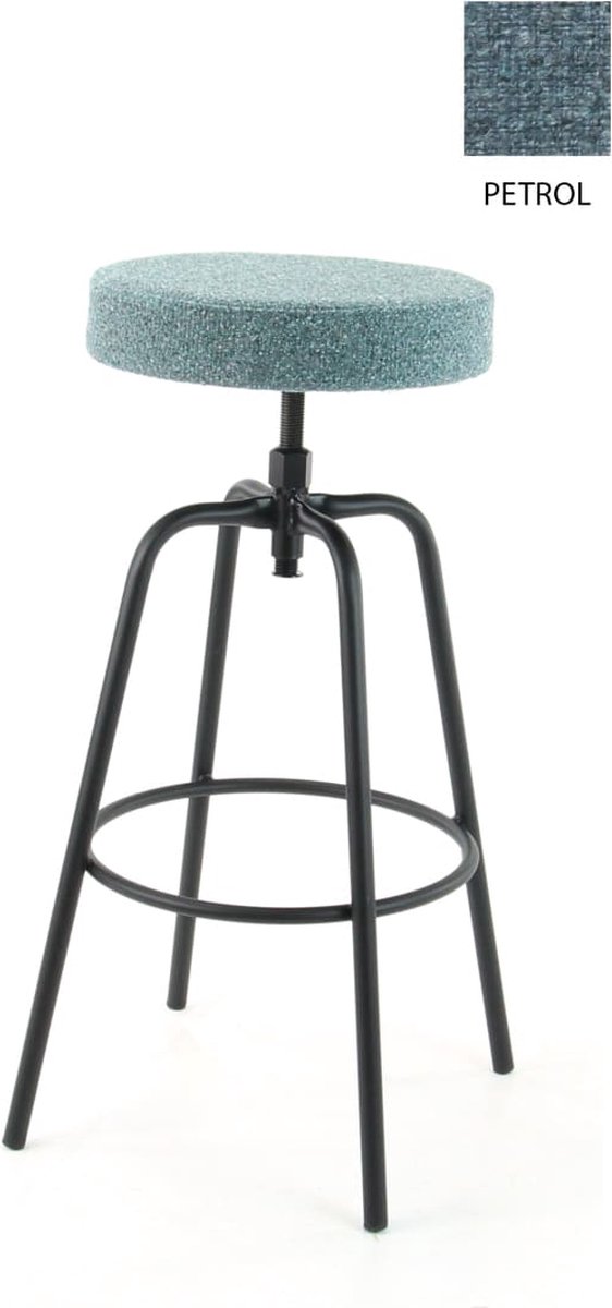 Workliving Barkruk Hoog Rond - Boucle Petrol - 74-82 CM