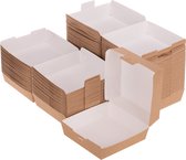 PrimeMatik - Hamburger doosjes van biologisch afbreekbaar nano-micro karton (XL), 50 stuks.