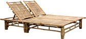 vidaXL Chaise longue 2 personnes avec coussins en bambou