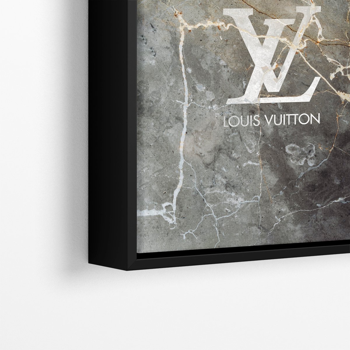 Peinture sur toile de Luxe Louis Vuitton avec cadre de cuisson noir, 50 x  70 cm