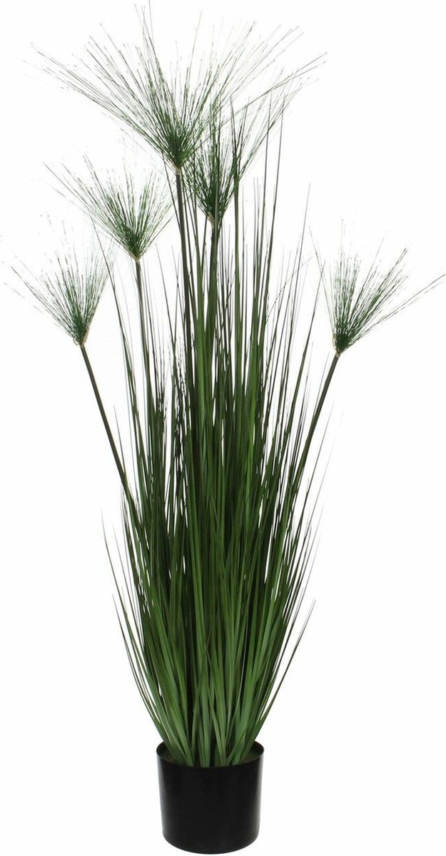 Mica Decorations gras pluim kunstplant - groen - H127 x D17 cm