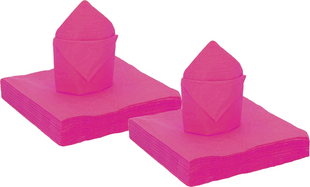 Santex Feest Servetten – 25 stuks – fuchsia – 40 x 40 cm – papier - 100x stuks - feestservetten