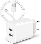 Chargeur iPhone - Chargeur rapide avec câble de charge de 2 mètres - Convient pour Apple iPhone et iPad