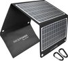RealPower SP-22E Mobiel 22,5W Solar panel met 2 x USB-A en 1 x USB-C - Opvouwbaar compact zonnepaneel voor mobiel gebruik - IPX5 weersbestendig - zwart