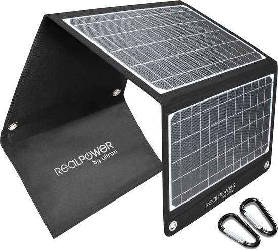RealPower SP-22E – 22,5W opvouwbaar zonnepaneel – IPX5 weersbestendig