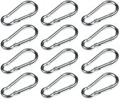Roestvrijstalen karabijnhaken, 2 stuks, driehoekige karabijnhaken, snelle verbinding, robuust voor kamperen, wandelen, reizen, vissen, rugzak (8 mm
