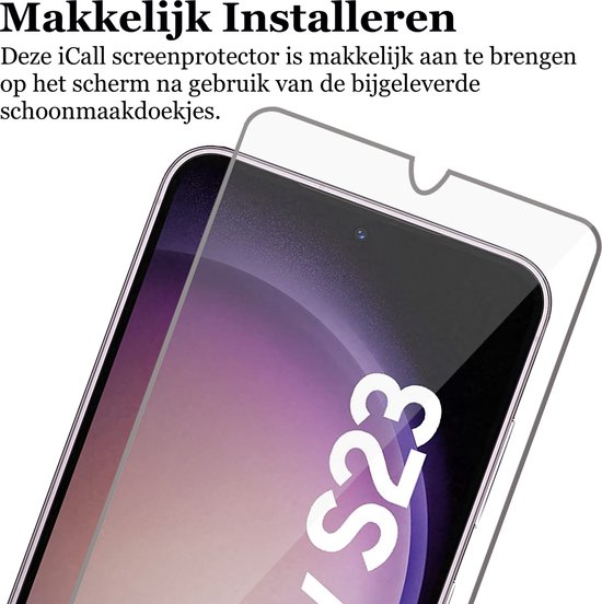 Coque Samsung Galaxy S23 - Protecteur d'écran FullGuard - Étui livre porte Cuir Zwart et protecteur d'écran