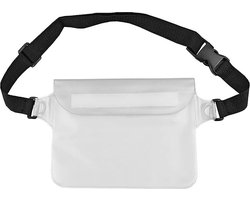 foto van YONO Waterdicht Heuptasje - Dames en Heren - Fanny Pack - Telefoontasje - Zwemmen - Festival - Waterdichte Heuptas - Wit