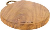 Rico & Plato Nederland Klein Houten Snijplankje - Borrelplank Rond - Teakhout