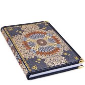 Shiva Mode Premium A5 Notitieboek (lijn) - Etnische Motieven Genaaid - Hardcover - Gebonden Gelinieerd - Duurzaam - Klassiek Authentiek - Gerbera
