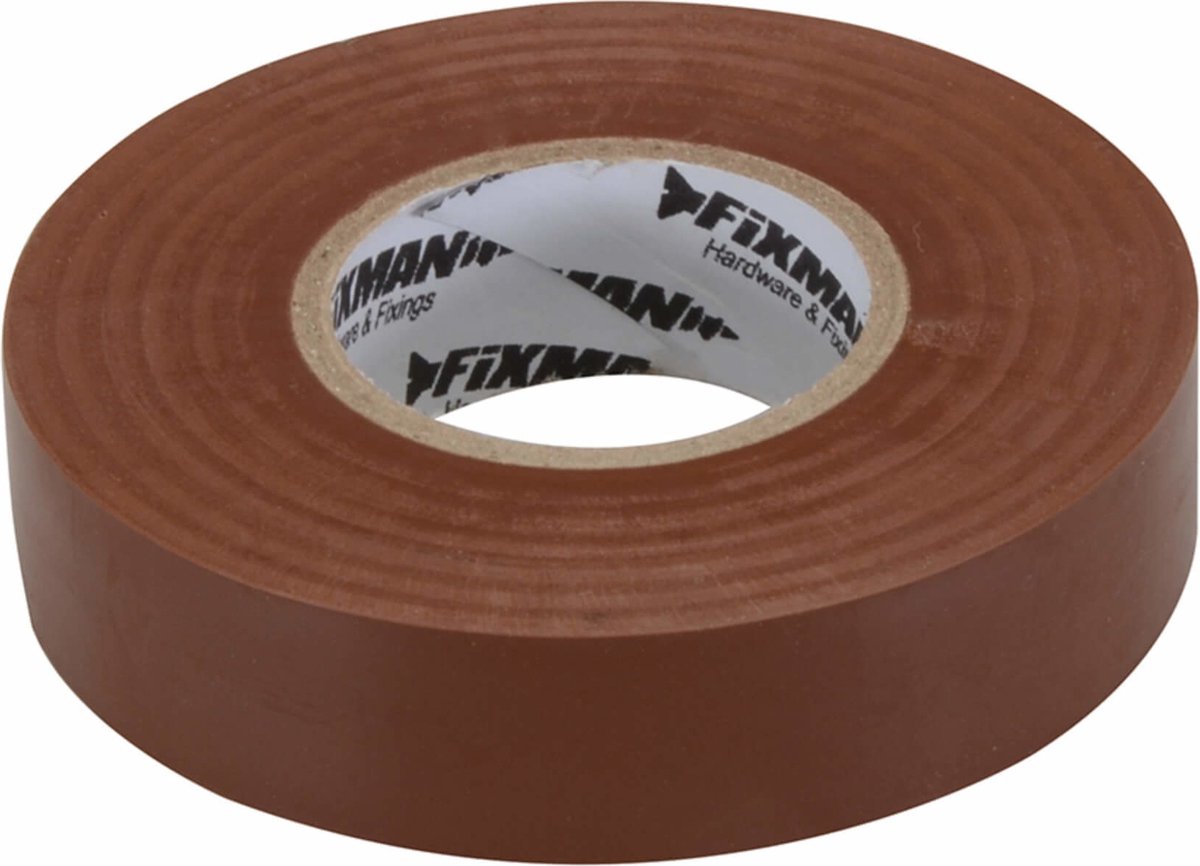 Fixman Isolatietape - 19 mm x 33 meter - Bruin