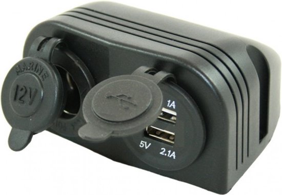 Prise 12V pour Line Power + 2x prise USB pour montage en Opbouw