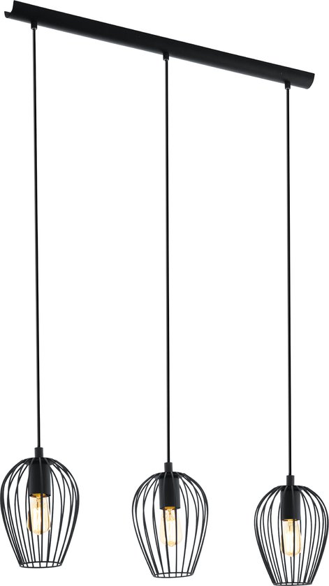 Lampe à suspension Vintage Newtown de EGLO – 3 ampoules – Longueur 700 mm –  Noir | bol.com