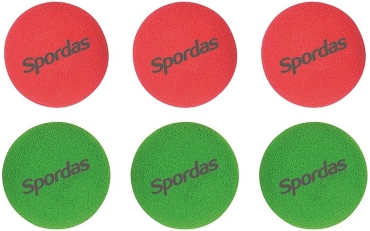 Megaform springy rackets speelgoed set - 6 vervangballen kunststof.