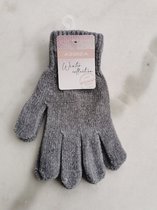 Zachte warme dames handschoenen lichtgrijs one size