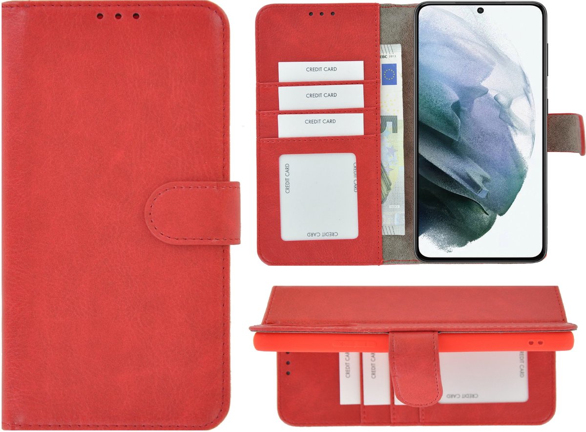 Pearlycase hoesje voor Samsung Galaxy A54 - Kunstleer Book Case - Rood