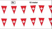 6x Vlaggenlijn Zwitserland 10 meter - Landen EK WK Zwitser festival thema feest fun