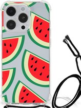 Smartphone hoesje Geschikt voor iPhone 14 Pro Telefoonhoesje met tekst met transparante rand Watermelons