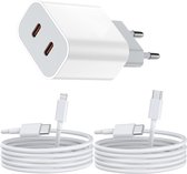 35W Oplaadset met 2 USB C Kabels - Geschikt voor Apple iPad, iPhone met Lightning naar USB C Oplaadkabel - 2 Meter - 2 Poorten - Snel Opladen
