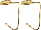kwmobile Tassenhaken voor tafel - Set van 2 draagbare tashangers - Tassenhangers voor tafel of kast - In goud