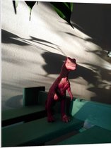 PVC Schuimplaat- Roze Dinosaurus Speelgoed - 75x100 cm Foto op PVC Schuimplaat