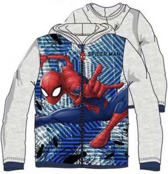 Marvel Spiderman Vest - Fleece - Grijs - Maat 98 (tot 3 jaar)