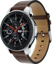 Bandje Geschikt voor Samsung Galaxy Watch 46 mm Echt Glad Leer – Bruin