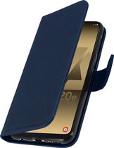 Geschikt voor Samsung Galaxy A20e Bookcover Video Support Functie Donker blauw