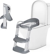 Levlo Goods WC Verkleiner – WC verkleiner met Trapje – Toilettrainer – Verstelbaar – Incl. Handvaten - Grijs