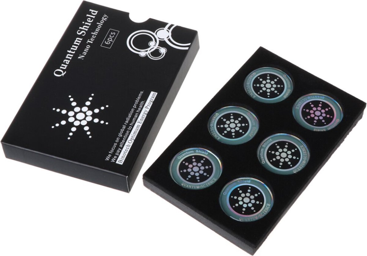 6 stuks Quantum Shield - Anti Straling Sticker - Electrosmog - Bescherming Tegen Straling - Orgonite - 5G - WiFi EMF - Silver
