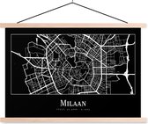 Porte-affiche avec affiche - Affiche scolaire - Milan - Carte - Carte - Plan de la ville - 60x40 cm - Lattes vierges