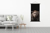 Porte-affiche avec affiche - Affiche scolaire - Singe - Highlander écossais - Zwart - 90x180 cm - Lattes noires