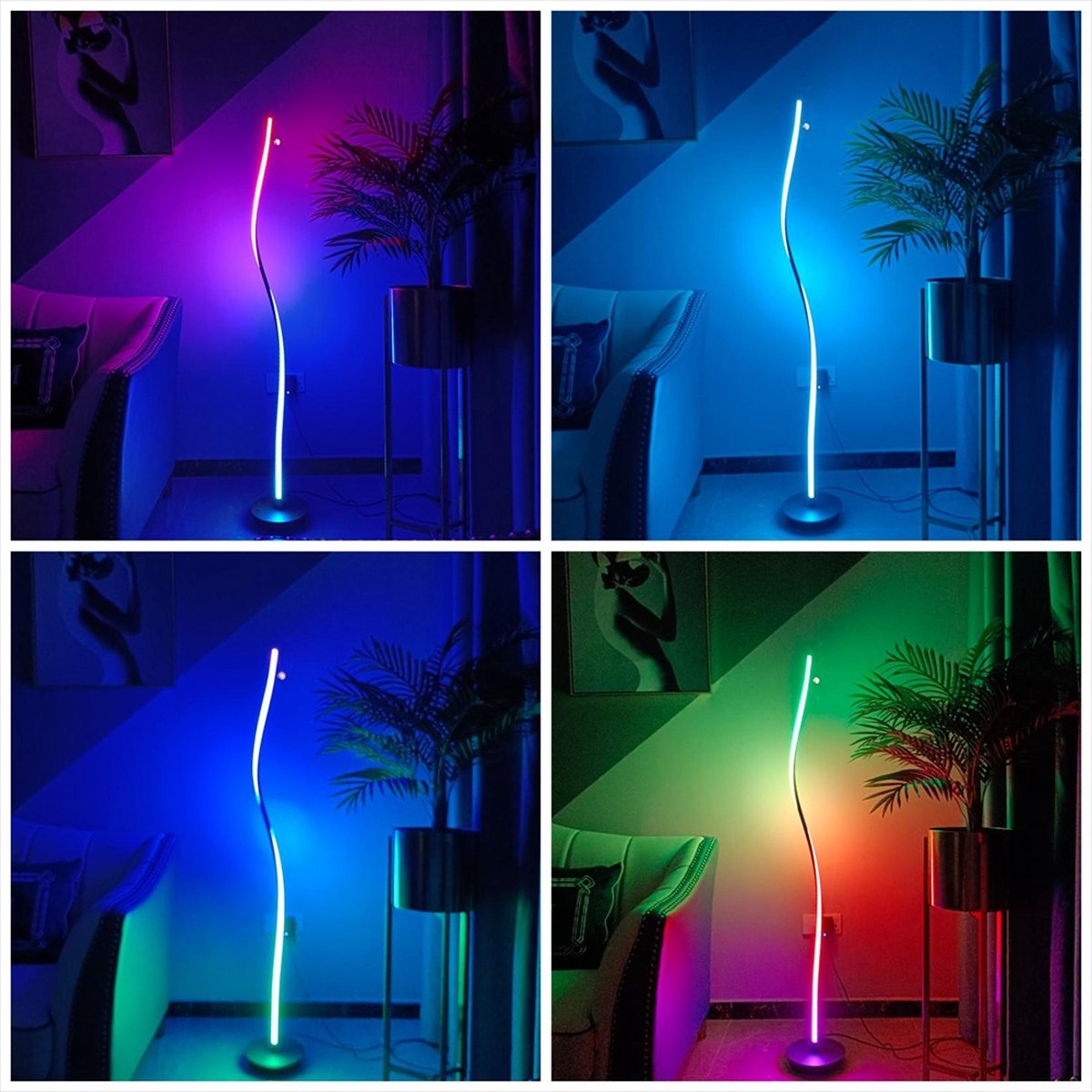 RGB-vloerlamp Met Muzieksynchronisatie – 69 LED-kralen, 1000+ Kleurmodi, Afstandsbediening, USB-aansluiting, 120 Cm Hoog, Voor Woonkamer En Slaapkamer