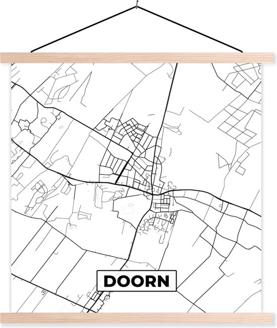 Porte-affiche avec affiche - Affiche scolaire - Carte - Plan de la ville - Doorn - Carte - 60x60 cm - Lattes vierges