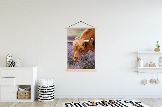 Porte-affiche avec affiche - Affiche scolaire - Scottish Highlander - Animaux - Heather - 120x180 cm - lattes vierges
