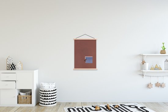 Support pour affiche avec affiche 60x80 cm - Affiche scolaire - Homme - Vintage - Design - Affiche textile - Lattes vierges