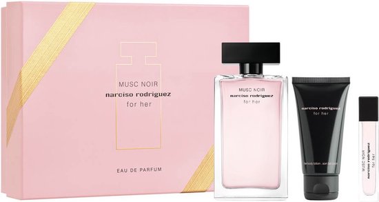 Narciso Rodriguez For Her Musc Noir Geschenkset 100 ml Eau De Parfum Spray + Mini EDP Spray + 50 ml Body Lotion
