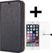 Magnetische Wallet case voor iPhone 6/6S plus + gratis protector Zwart
