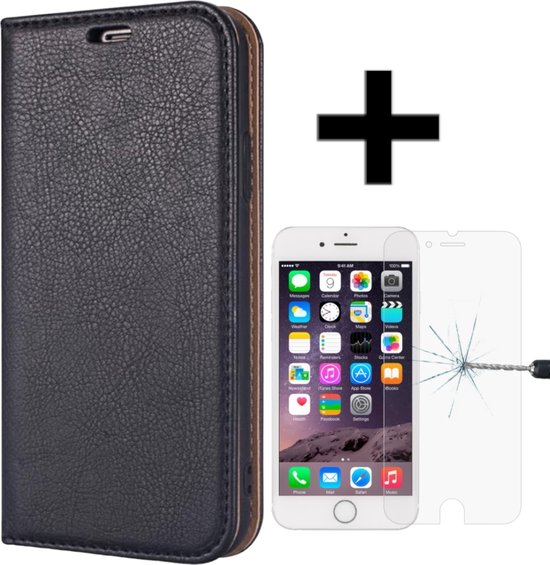 Magnetische Wallet case voor iPhone 6/6S plus + gratis protector Zwart |  bol.com