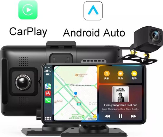 begin slank Verzorgen Navigatiesysteem 7 inch met dashcam en rearcam - 2023 - Apple Carplay  (wireless) -... | bol.com