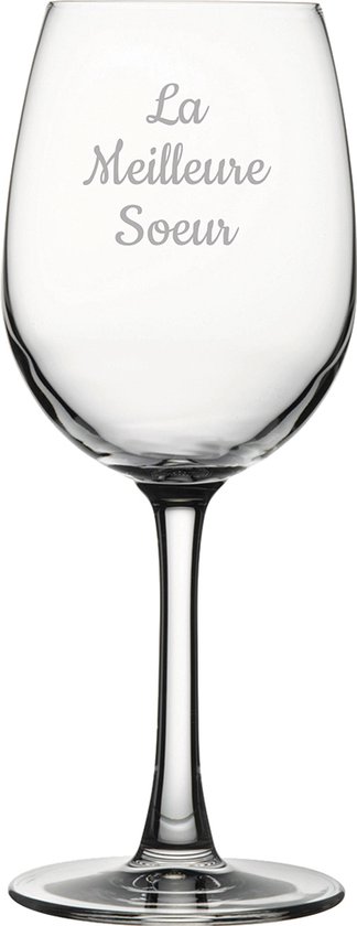 Witte wijnglas gegraveerd - 36cl - La Meilleure Soeur