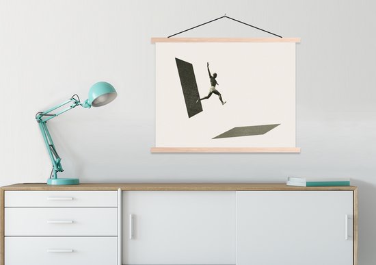 Porte-affiche avec affiche - Affiche scolaire - Vintage - Homme - Design - 60x45 cm - Lattes vierges